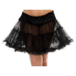 NWT Black tulle mesh petticoat PLUS XL XXL EXTENDED SIZE SKIRT ruffle lace layer